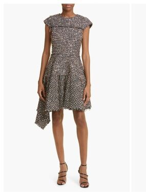 Jason Wu Collection Tinsel Tweed Asymmetric Hem Cotton Blend Dress
